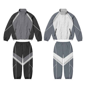 Ensemble de survêtement d'hiver unisexe de luxe personnalisé, veste coupe-vent décontractée, pull à fermeture éclair, style à séchage rapide, polyester/coton - Product Image 6