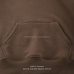 Sweat à capuche épais à double couche avec logo personnalisé, en molleton français 300 g/m², coton sans cordon, streetwear, lourd, surdimensionné, pour homme - Product Image 4