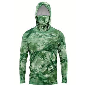 Vêtements de pêche haut de gamme, jersey performant, protection UV, capuche intégrale, polyester, imperméable, protection solaire, vêtements d'extérieur haut de gamme - Product Image 1