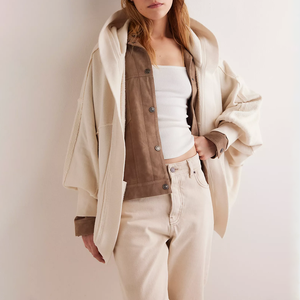 Abrigo de forro polar extragrande con capucha y hombros caídos, cárdigan tipo capullo, chaqueta de invierno cortavientos para mujer, ¡superventas! - Product Image 1