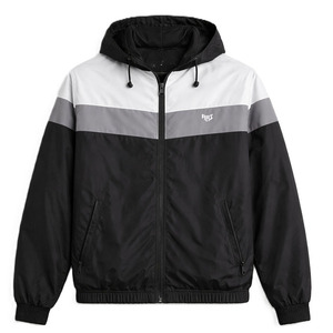 Trendy Wholesale Custom logo Splicing Color Blocks Windproof Reflective Oversized Windbreaker Nylon Zip up Track Men's <b>Jackets</b> - Product Image 4