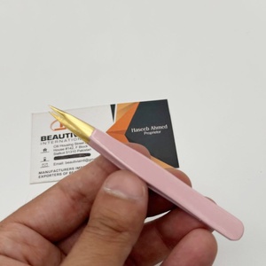 Light Pink Brow Tweezers Lightweight <b>Pointed</b> Tip Stainless Steel Eyebrow Tweezers Cosmetic <b>Tools</b> Custom Logo - Product Image 6