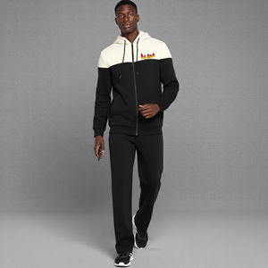 Chándal de invierno con capucha para hombre, 100% algodón polar estampado, OEM/ODM, de dos tonos, estilo urbano, cómodo, con cordón ajustable, estilo hip hop. - Product Image 4