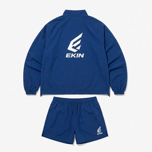 <b>Men's</b> Nylon Solid Windbreaker <b>Jacket</b> and Shorts Set 2-Piece <b>Summer</b> Sportswear Drawstring Closure Stand Collar Track Suit - Product Image 2