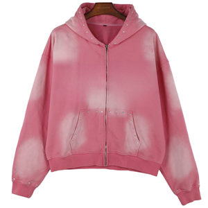 Sudadera con Capucha de Felpa Francesa Vintage, Estilo Desgastado y Decolorado por el Sol, 100% Algodón, Lavado Ácido, Estilo Urbano con Estampado de Letras para Invierno - Product Image 1