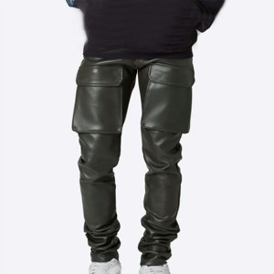 Pantalon droit en similicuir PU pour homme – Léger, respirant, style décontracté et moderne, toucher doux, idéal pour le quotidien et les soirées - Product Image 3