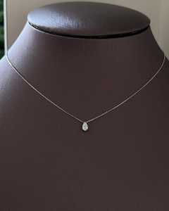 Collier pendentif goutte d'eau en diamant de laboratoire taille petite poire, serti à griffes, en or massif 14k 18k, pour usage quotidien, chaîne minimaliste à superposer - Product Image 5
