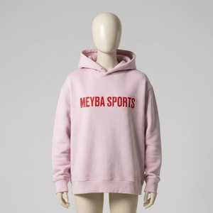 Sweat à capuche rose clair pour homme, imprimé logo discret, en molleton doux, style streetwear minimaliste, confort décontracté, coupe décontractée - Product Image 1