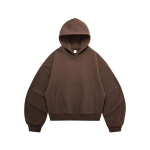 Sweat-shirt à capuche uni en coton pour homme, coupe oversize décontractée, sans impression, basique, streetwear - Product Image 6