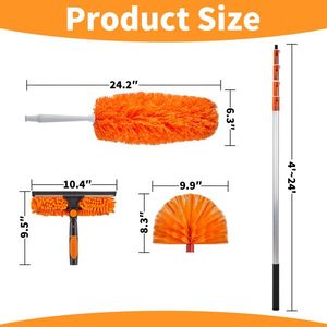 Kit Spolverino Telescopico a 4 Pezzi da 7,3 Metri, Strumenti di Pulizia Premium per Superfici Alte - Product Image 2