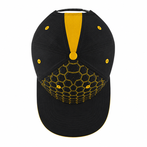 Black Yellow Hexagon Pattern Baseball <b>Cap</b> 6-Panel Mesh Sporty Unisex Outdoor Spring Summer Fitted Adult <b>Hat</b> - Product Image 5