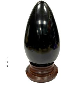 Œuf en obsidienne noire naturelle de qualité supérieure, vente chaude, cristal de guérison minérale, décoration intérieure - Product Image 1