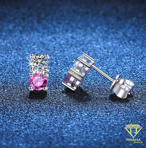 Pendientes de Diamantes Cultivados en Laboratorio, con Gemas Rosas, Plata de Ley 925, Regalo de Aniversario, Joyería - Product Image 6