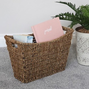 Seagrass newspaper and magazine <b>basket</b> Handmade <b>Storage</b> <b>Basket</b> Wholesale eco-friendly Made in Viet Nam - Product Image 5