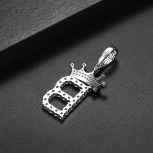Colgante de Letra B Plateado en Plata con Incrustaciones de Cristal de Estrás, Estilo Hiphop, Joyería de Moda Unisex, Regalo - Product Image 2