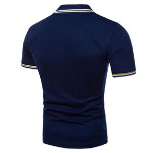 Polo da uomo marrone scuro e <span class=keywords><strong>blu</strong></span> navy a maniche corte, vestibilità regolare, in maglia, tinta unita, stile casual, con colletto. - Product Image 4