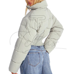 High Quality Crop Puffer <b>Jacket</b> New Design <b>Winter</b> <b>Jacket</b> for Women Custom Breathable Zip up Women Puffer <b>Jacket</b> - Product Image 4