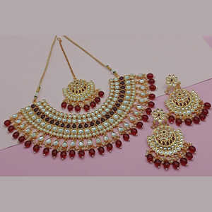 Gold Plated <b>Kundan</b> Stone Fine <b>Jewelry</b> Necklace Set 10581258MR - Product Image 1