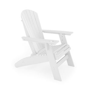 Sedia Adirondack Robusta in Legno Composito HDPE Bianco per Relax a Bordo Piscina e in Giardino - Product Image 1
