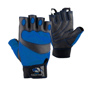 <b>Genuine</b> Leather Fitness Workout Gloves Half Finger Design Padded Gym Hand Protector for Men and Women Lifting Gear - Product Image 5