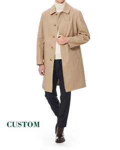Men's Long Safari <b>Jacket</b> Solid Color Turn-down Collar Waterproof Canvas Material <b>Smart</b> <b>Casual</b> Autumn Wear - Product Image 6