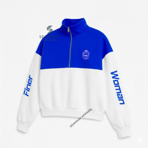 เสื้อสเวตเตอร์ซิปคอเต่าแบบสั้นสำหรับผู้หญิง Zeta Phi Beta รุ่น Quarter Zip Pullover สวมใส่สบายๆ - Product Image 2
