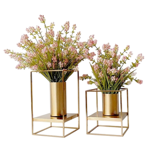 Vase à fleurs moderne en fer, cylindre conique de luxe, fait main, écologique, décoratif, pour la maison, l'hôtel, les tables de mariage - Product Image 4