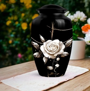 Rose Eco-Friendly Customizable Designs Durable 220 Cubic Inch Funeral Urns for Ashes Cremation Urn for Adult Men & Women - Product Image 2
