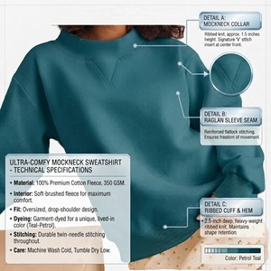 Nueva Llegada: Sudadera Casual de Cuello Alto para Mujer, Color Verde, con Estampado de Letras 'Mexico', Tejido de Algodón, Logotipo Frontal, para Todas las Temporadas - Product Image 4