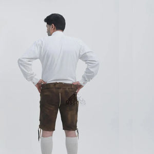 Les Lederhosen traditionnels autrichiens pour hommes, en coton 100% brodé, style vintage bavarois, les plus vendus pour l'Oktoberfest 2025 - Product Image 4