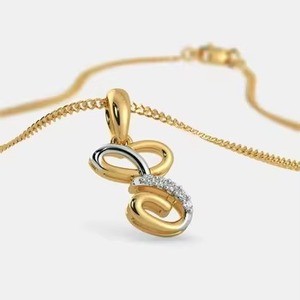 Yellow Gold Sterling Silver ""E"" Letter Pendant 14K/18K Gold Plated Elegant Wedding Party Anniversary Diamond Pendant Charm - Product Image 6