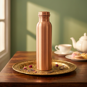 Copper Water <b>Bottle</b> With Lid Portable Minimalist Design <b>Thermos</b> Home Use - Product Image 6