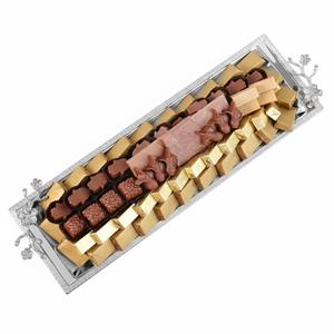 Bandeja de Metal Plateado de Primera Calidad para Chocolate, para Bodas, Hoteles y Restaurantes, Elegante Plato Decorado para Servir, Excelente Precio - Product Image 6