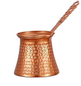 Handcrafted Floral Engraved Solid Brass Turkish <b>Coffee</b> Pot With Wooden Handle And Lid Traditional Antique Style Ibrik Cezve - Product Image 5