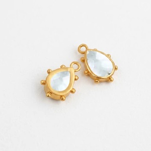 Colgante de Lágrima de Cuarzo Cristalino de Plata Esterlina Bañada en Oro, Abalorios de Piedras Preciosas Facetadas para Suministros de Fabricación de Joyas y Collares DIY - Product Image 1