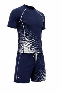 Ensemble de maillots de bain anti-UV à manches longues pour hommes, imprimé sur mesure, bleu marine, séchage rapide, écologique, color-block, léger - Product Image 3