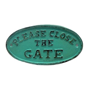 Please Close The Gate Sign Cast Iron Wall And Door Mount Plaque Antique <b>Signs</b> Metal Handcrafts Decorative Custom Plaque For Sale - Product Image 4