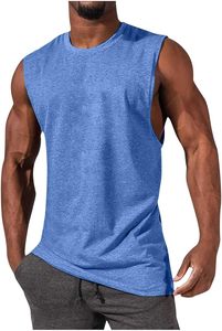 Débardeur de sport sans manches pour homme en coton côtelé, vente en gros, personnalisé, sans couture, 100% tissu peigné filé à anneaux, Inde - Product Image 3