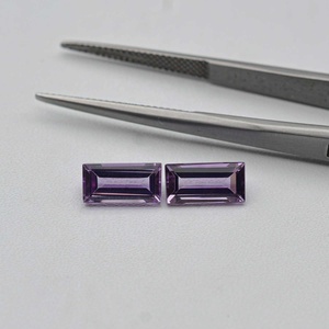 7x14mm naturel brésil améthyste Baguette coupe pierre précieuse à facettes bijoux améthyste personnalisés pierre précieuse en vrac non traitée du fournisseur - Product Image 1