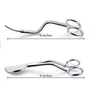 Tijeras de Bordado Aprobadas por ISO, Hoja de Pico de Pato, Tijeras Curvas Dobles con Hojas Rectas de Acero Inoxidable - Product Image 2