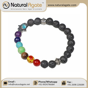 7 จักระผู้ชายลูกปัดถักสร้อยข้อมือหินลาวา Tiger Eye หยกสีเขียวเทอร์ควอยซ์ Healing สมดุลรอบเครื่องประดับโยคะ