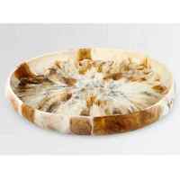 Assiette au design attrayant, écologique, de qualité alimentaire, résistante au lave-vaisselle, en résine, durable, faite à la main, technique de céladon classique, personnalisable