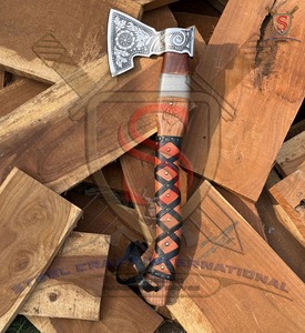 Tomahawks en acier au carbone de 4 3/4 pouces, fabriqués à la main par Steel Craft International, avec manche en bois d'acacia naturel, forgés, outil de camping, garantie 1 an - Product Image 4