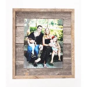 Cadre photo en bois décoratif, écologique, fait main, imprimé sérigraphié, pour affichage sur table, préservation des souvenirs familiaux - Product Image 3