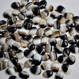 Cabujones de Ágata Negra de Alta Calidad para Joyería, Piedras Certificadas por Terceros, Origen Rajasthan, Corte Ovalado y Corte Pera - Product Image 6