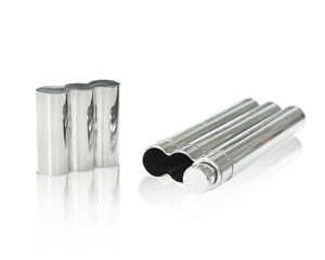 Étui à cigares élégant en métal chromé à trois emplacements, compact, portable, design épuré, finition polie brillante, protection contre l'humidité pour les voyages - Product Image 1