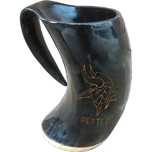 Genuine Buffalo Horn Drinking Mug Handcrafted Viking Horn Mug Natural Horn <b>Beer</b> Cup Medieval Tavern Mug Gift - Product Image 6