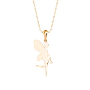 Colgante de Plata S925 con Diseño de Alas de Hada, Bañado en Oro Blanco y Rosa, Estilo Fantasía - Product Image 2