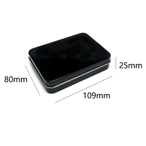 Black Square Tin <b>Box</b> Hinged <b>Metal</b> Gift Packaging Case for Candy Chocolate Craft Candle Custom Logo - Product Image 2