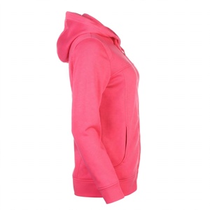 DEMAND INDUSTRIES Women's Pink Full Sleeve Hooded <b>Zip</b>-<b>Up</b> Sweatshirt Solid Color Knitted Cotton Breathable Eco-Friendly Casual - Product Image 3
